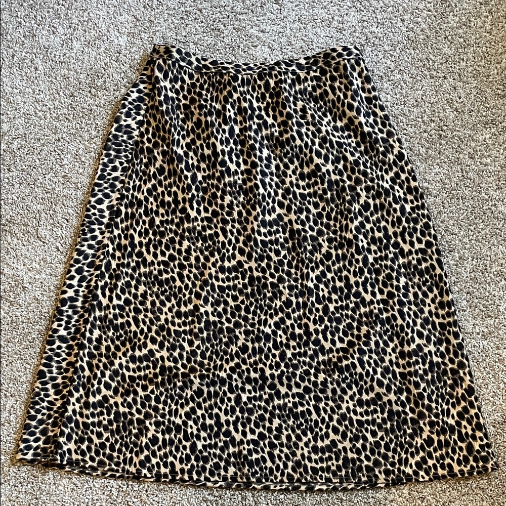J. Crew Leopard A-Line Skirt